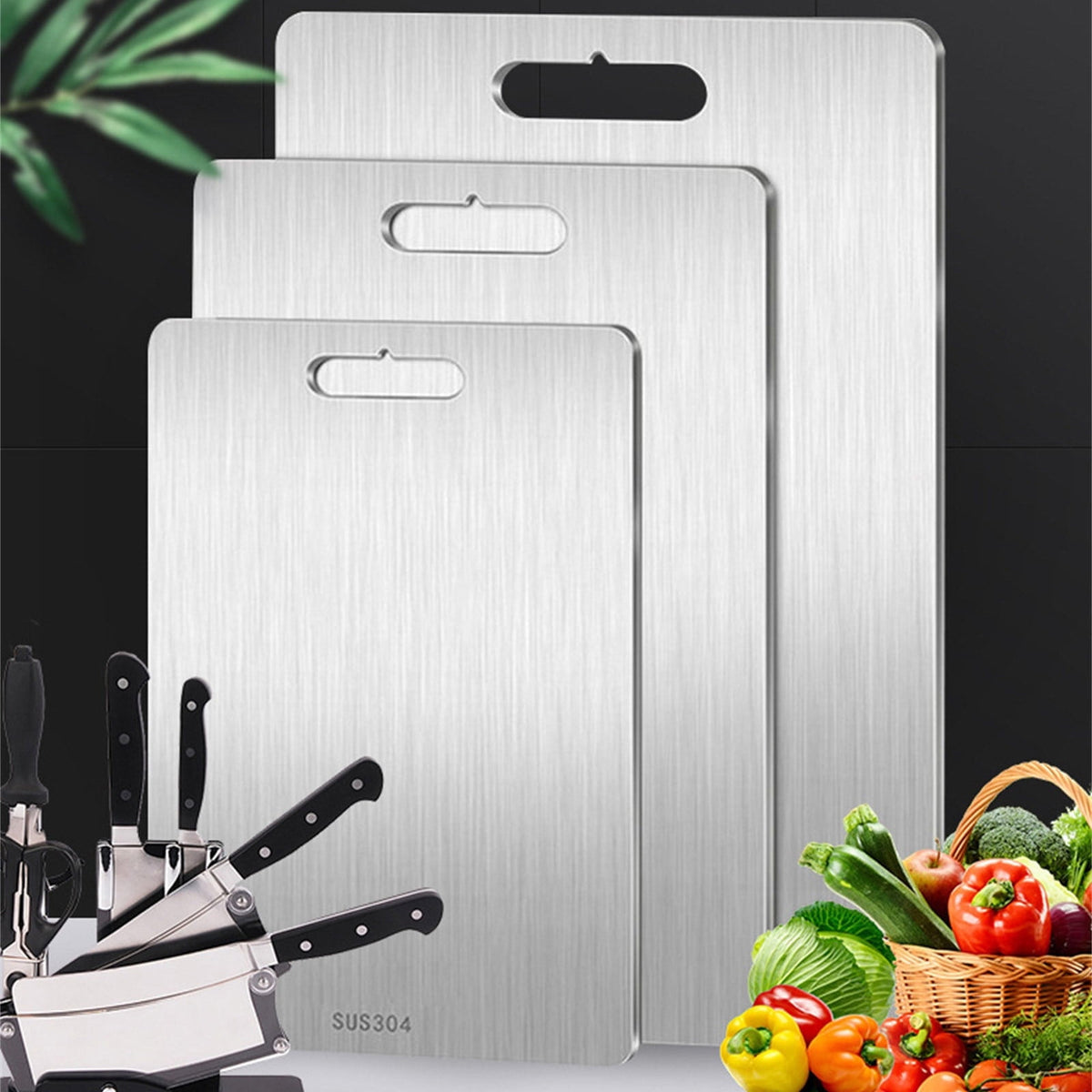 Pure Titanium Cutting Boards,Dishwasher Safe Titanium Cutting Board 18.4" x 12" Silvery - Flavour Fushion Cooking Shop