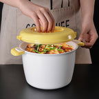 Microwave Rice Cooker, Microwavable Food Container, Yellow