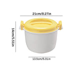 Microwave Rice Cooker, Microwavable Food Container, Yellow
