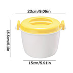 Microwave Rice Cooker, Microwavable Food Container, Yellow