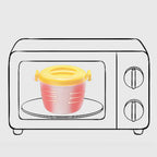 Microwave Rice Cooker, Microwavable Food Container, Yellow
