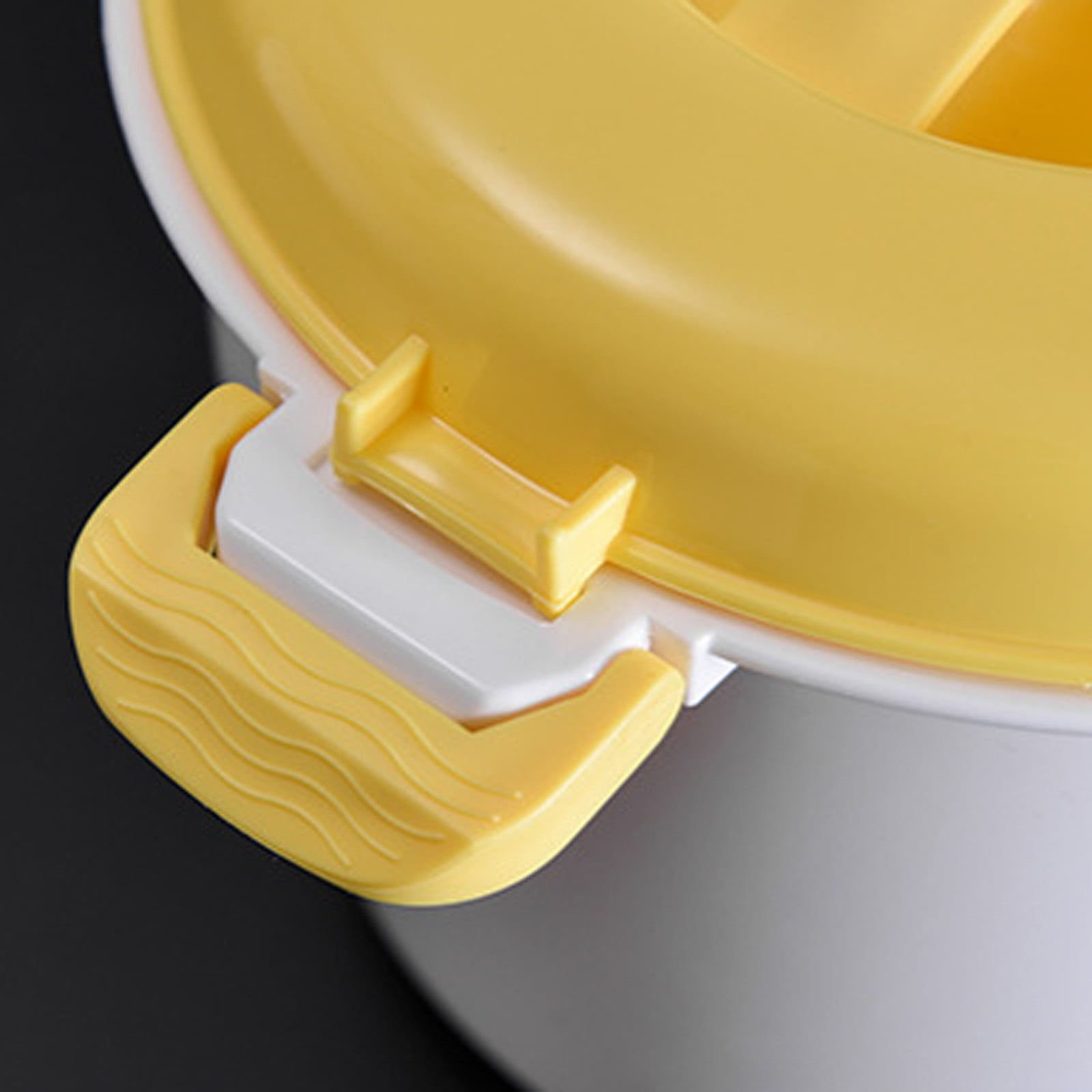 Microwave Rice Cooker, Microwavable Food Container, Convenient Cooker for Microwave, Plastic Micro Steamer Multifunctional Cookware for Rice, Pasta, Vegetables, Soups and More, 8.27x5.51 9.06" x 6.1" Yellow