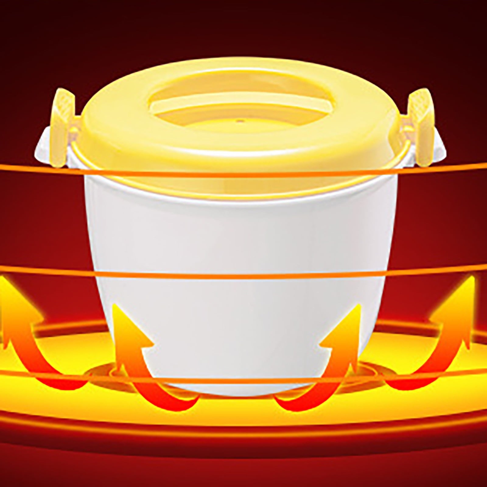 Microwave Rice Cooker, Microwavable Food Container, Convenient Cooker for Microwave, Plastic Micro Steamer Multifunctional Cookware for Rice, Pasta, Vegetables, Soups and More, 8.27x5.51 9.06" x 6.1" Yellow