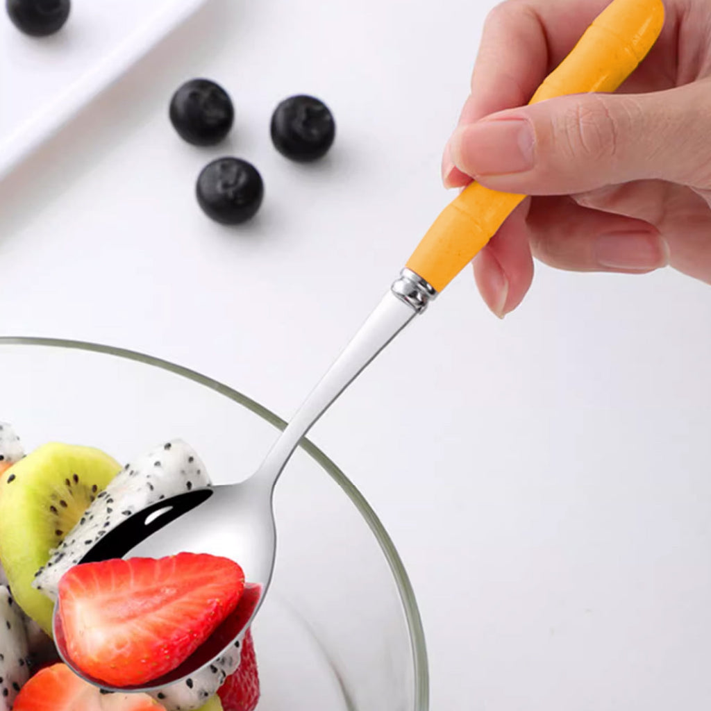 Stainless Steel Portable Cutlery Set with Case - Spoon Fork Chopsticks Utensil Kit for Office School Picnic Travel Bento Lunch, Yellow