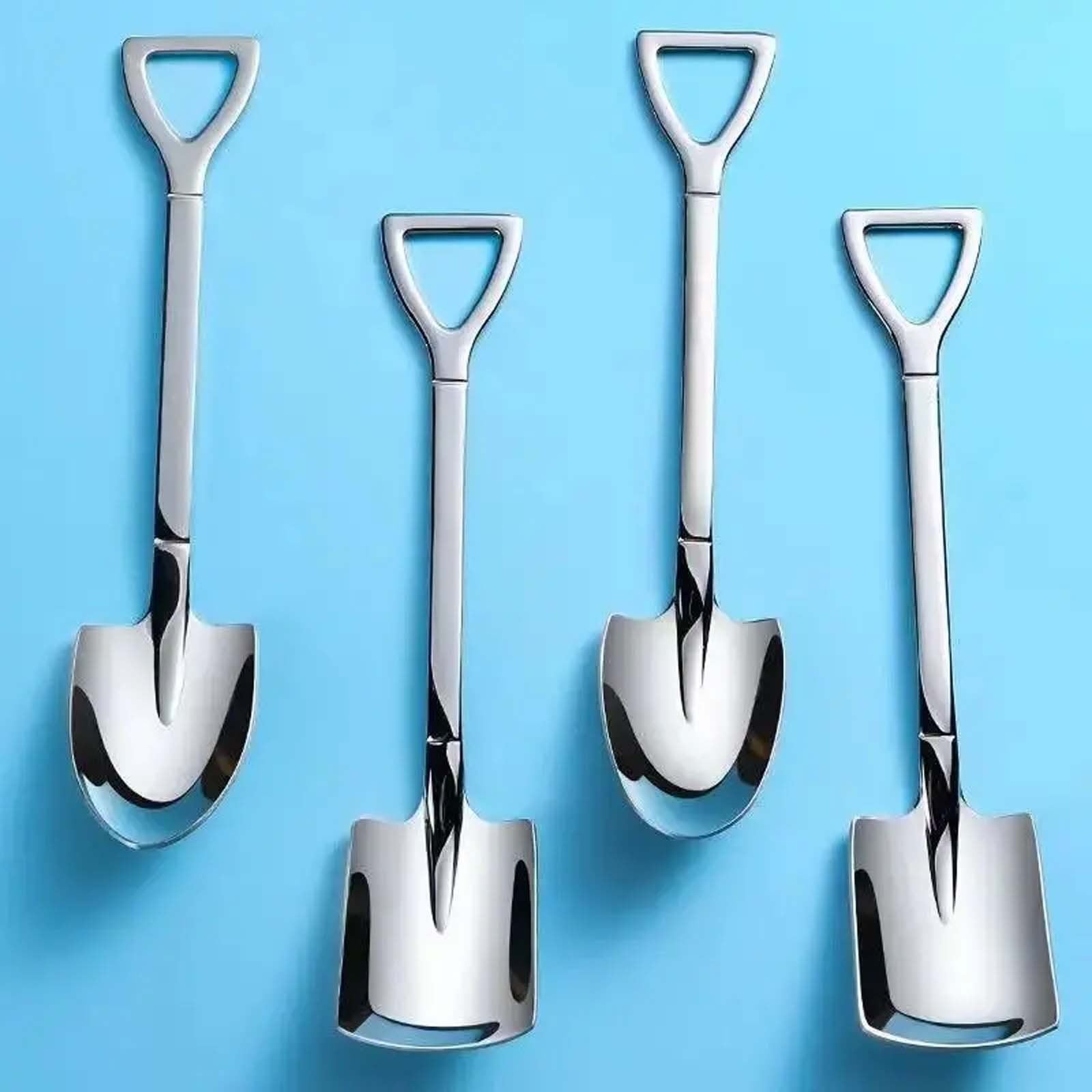 Dessert Spoon, Heavy Duty Shovel Shape Stainless Steel Spoons Ice Cream Fruit Spoon for Home Kitchen or Restaurant, 1 Pcs, 1.34x6.1 1.34" x 6.1" Silver/1 Pcs