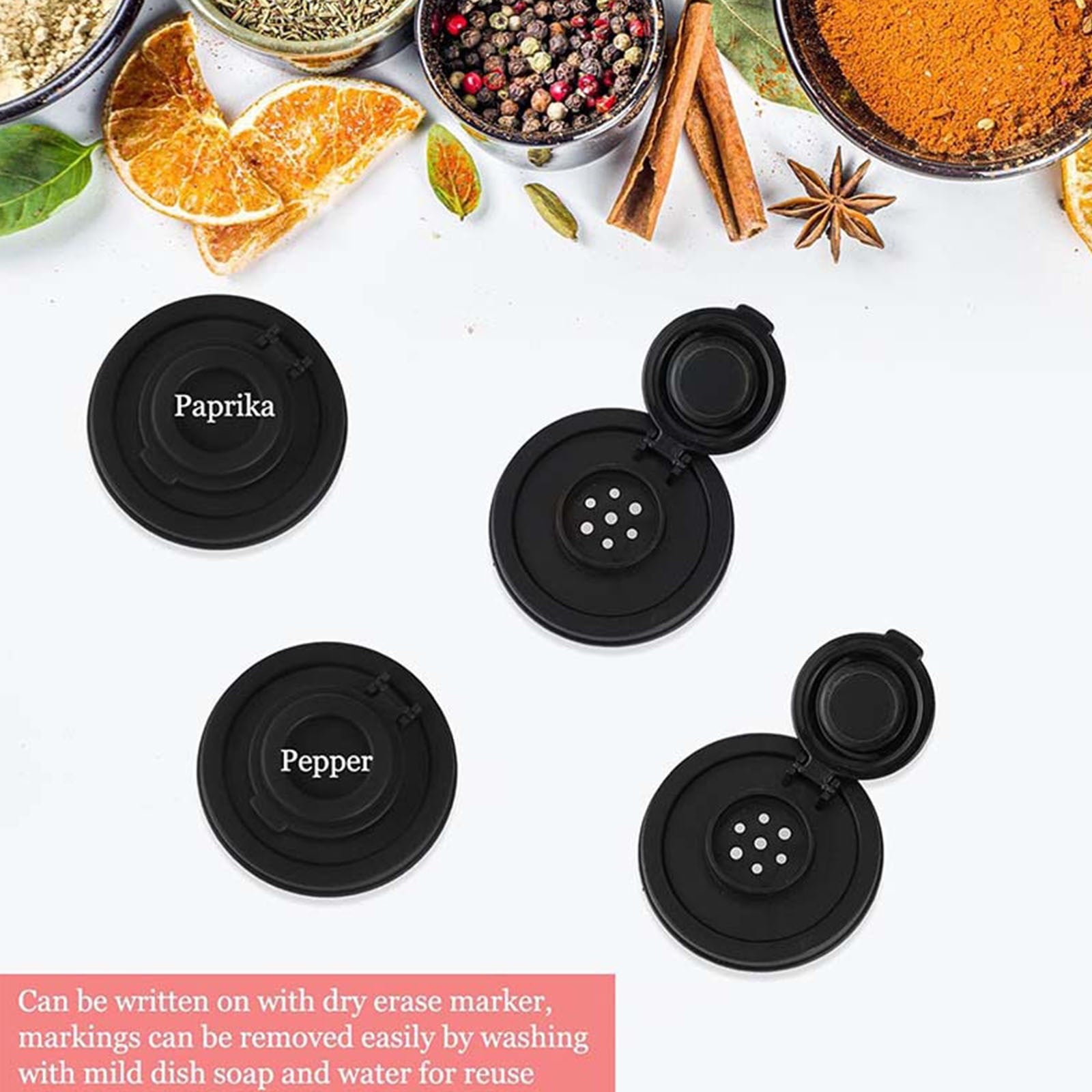 Mini Portable Seasoning Containers Set Salt Pepper Shakers for Camping Picnic Travel Lunch Box Kitchen Utensils Reusable Plastic Spice Jars with Screw Caps,Clear