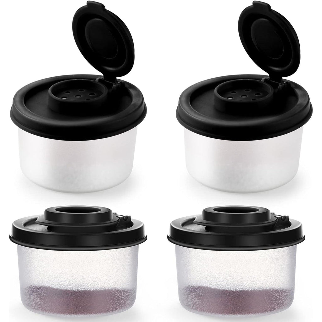 Mini Portable Seasoning Containers Set Salt Pepper Shakers for Camping Picnic Travel Lunch Box Kitchen Utensils Reusable Plastic Spice Jars with Screw Caps,Clear