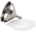 1 Pack Kitchen Funnel with 1 Removable Strainer,Premium Stainless Steel Funnel,5 Inch Food Grade Kitchen Funnels with 100 Mesh Food Filter Strainer for Filling Bottles,Oils, Juice,Wine(silver) silver