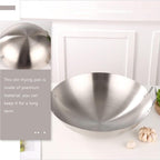 Double Handle Wok, Heavy Duty Stainless Steel Wok Fry Pan, Large Capacity