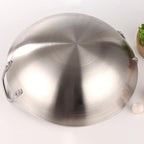 Double Handle Wok, Heavy Duty Stainless Steel Wok Fry Pan, Large Capacity