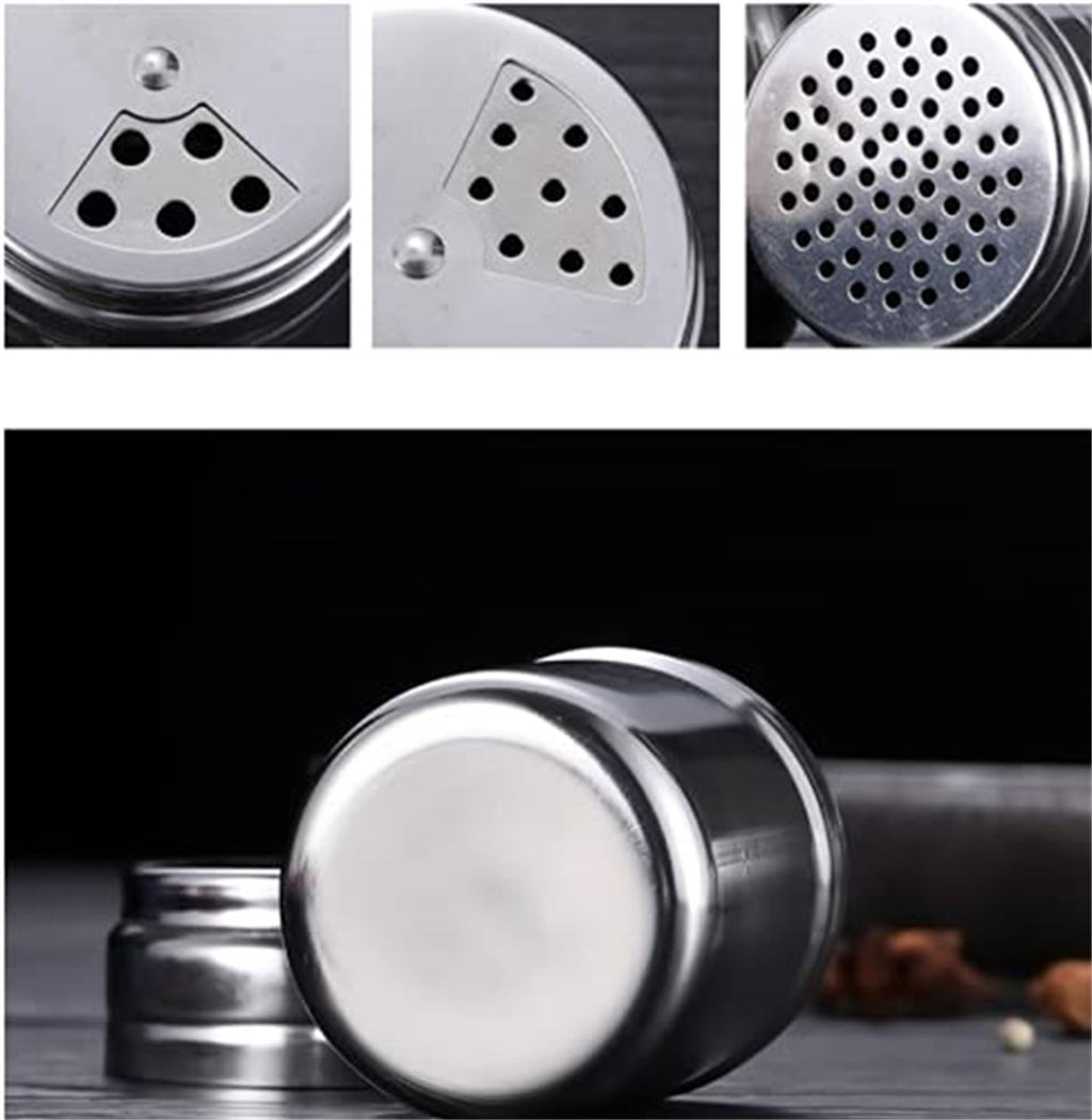 Stainless Steel Spice Shakers, Heavy Duty Salt Sugar Spice Pepper Shaker, Seasoning Cans For Kitchen Cooking and Outdoor Barbecue, 1 Pcs, 3.14x2.28 3.14" x 2.28" Silver1