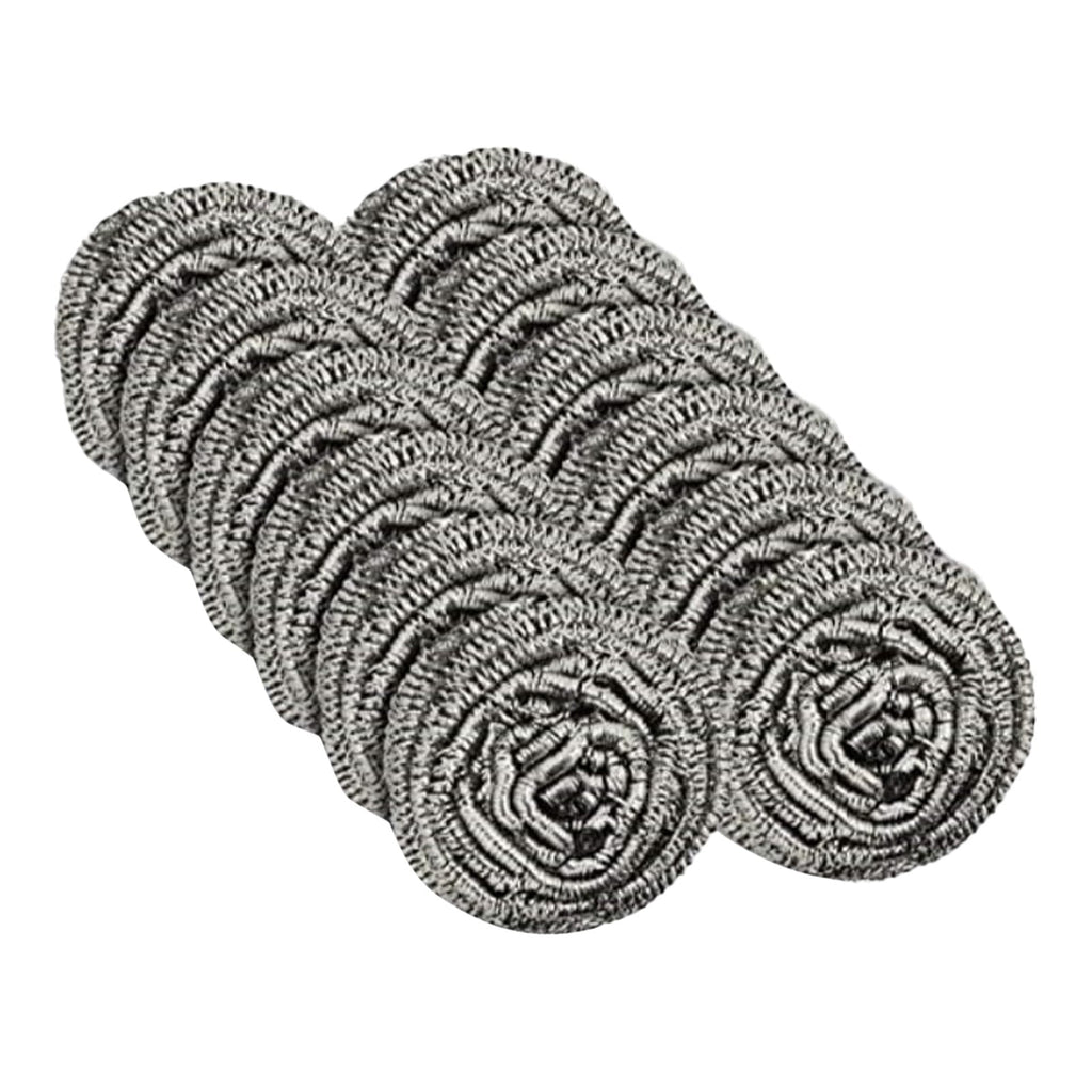 12 Pack Stainless Steel Scourers,Steel Scourers,Metal Wire Sponge Scouring Pads,Steel Wool Scrubber Pad Used For Dishes, Pots, Pans, And Ovens. Easy Scouring For Tough Kitchen Cleaning,12PCS 24PCS