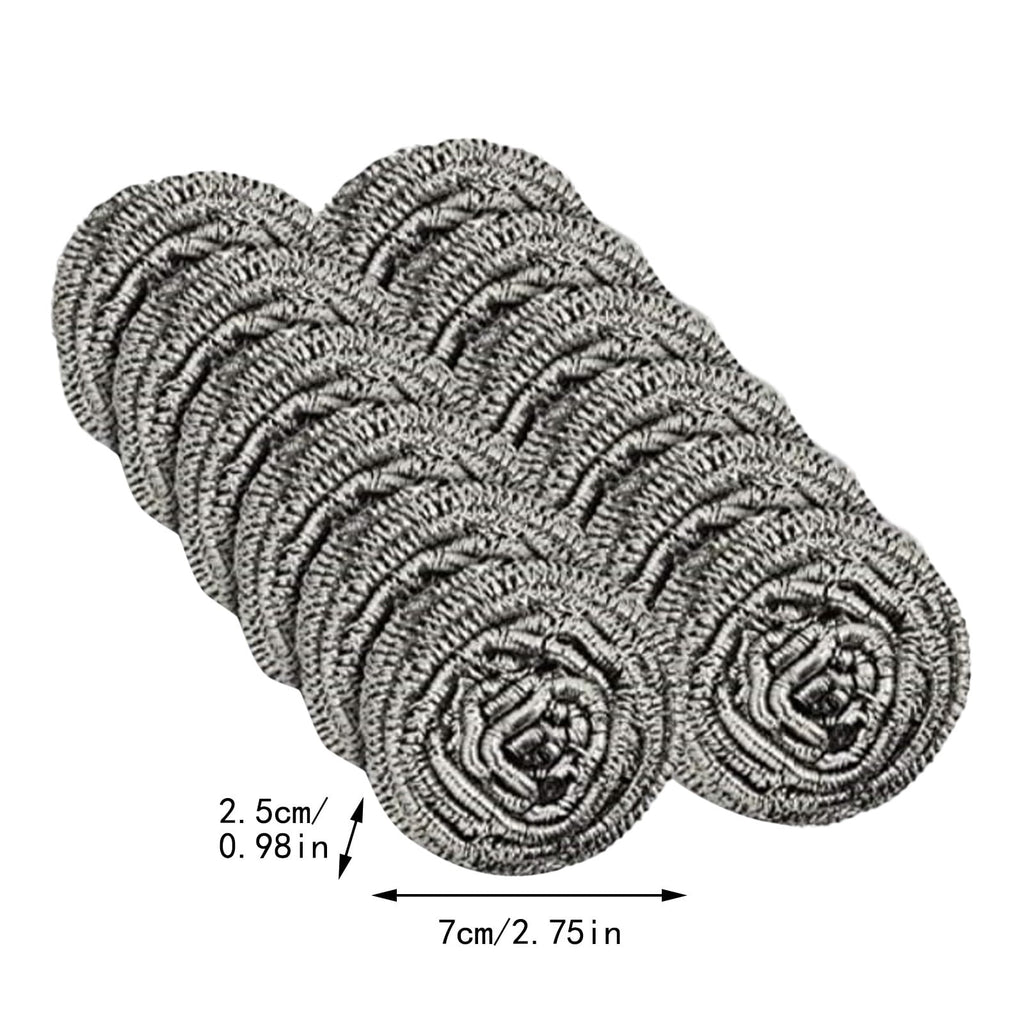 12 Pack Stainless Steel Scourers,Steel Scourers,Metal Wire Sponge Scouring Pads,Steel Wool Scrubber Pad Used For Dishes, Pots, Pans, And Ovens. Easy Scouring For Tough Kitchen Cleaning,12PCS 24PCS