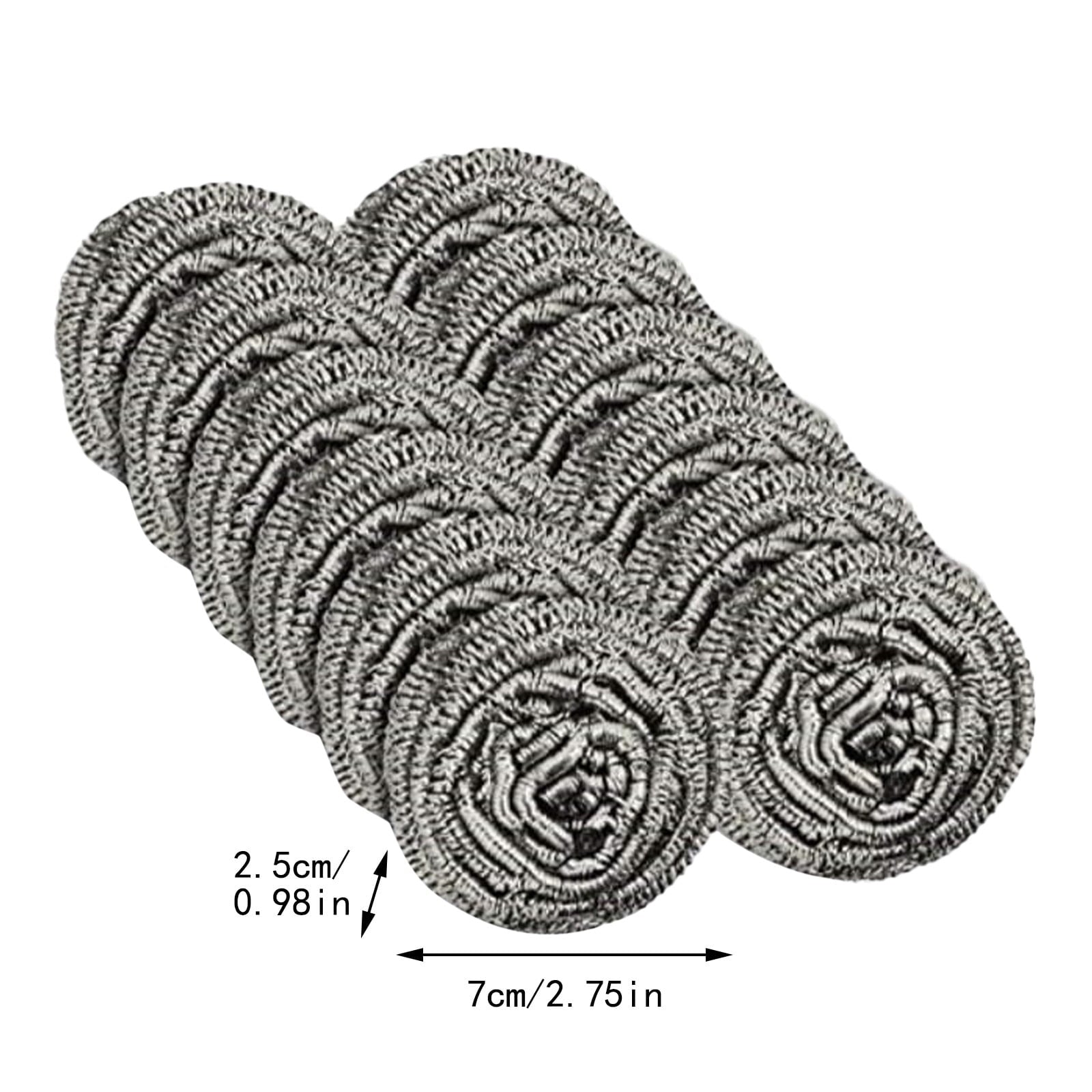 12 Pack Stainless Steel Scourers,Steel Scourers,Metal Wire Sponge Scouring Pads,Steel Wool Scrubber Pad Used For Dishes, Pots, Pans, And Ovens. Easy Scouring For Tough Kitchen Cleaning,12PCS 24PCS