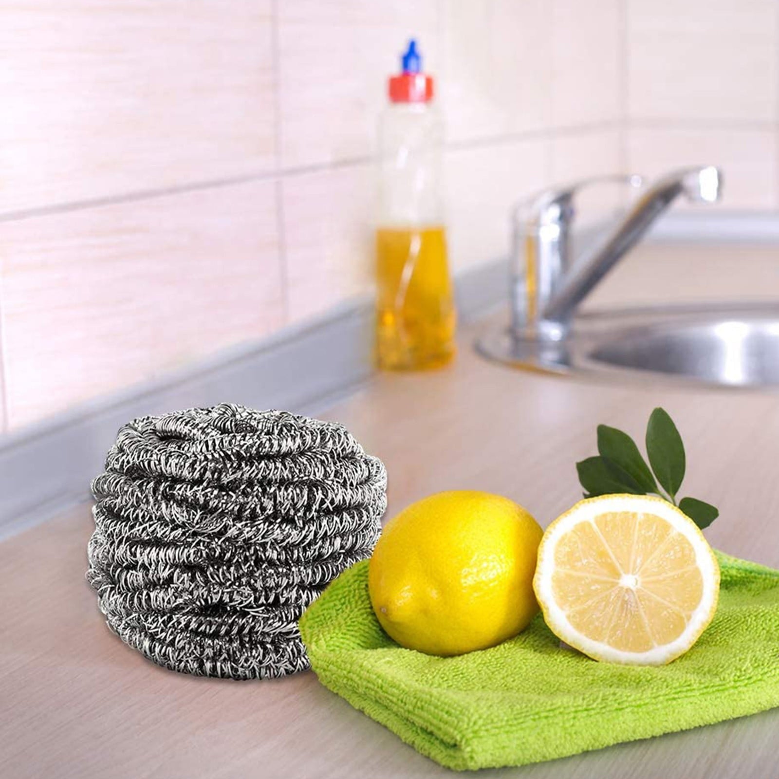 12 Pack Stainless Steel Scourers,Steel Scourers,Metal Wire Sponge Scouring Pads,Steel Wool Scrubber Pad Used For Dishes, Pots, Pans, And Ovens. Easy Scouring For Tough Kitchen Cleaning,12PCS 24PCS