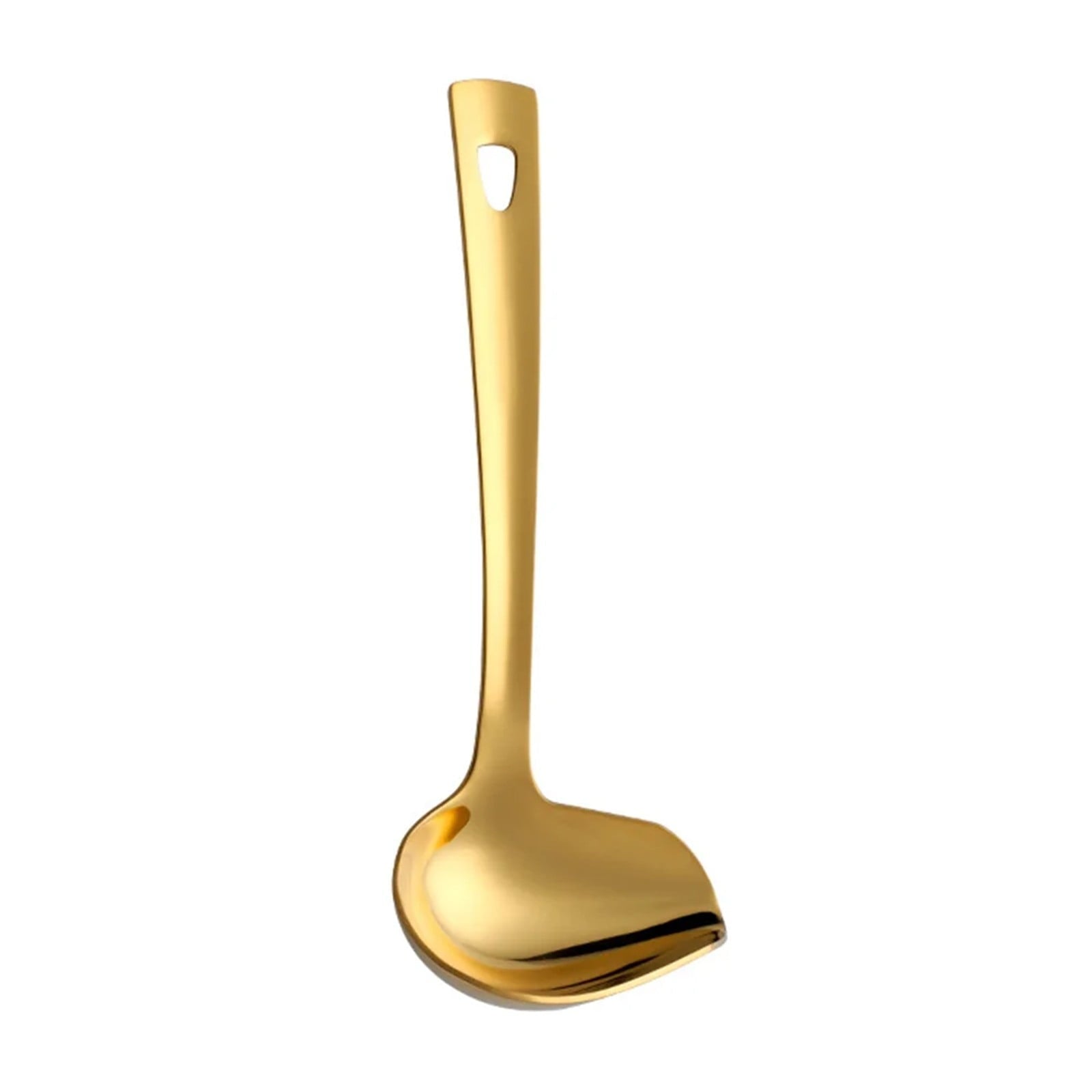 1 Pcs Small Soup Ladle,Stainless Steel Small Ladle With Pour Spout,9.45 Inch Soup Spoons,Kitchen Soup Laddle,Metal Spoon For Soups, Serving, Cooking, Stews And More,Kitchen Utensil,Z_Silver Gold