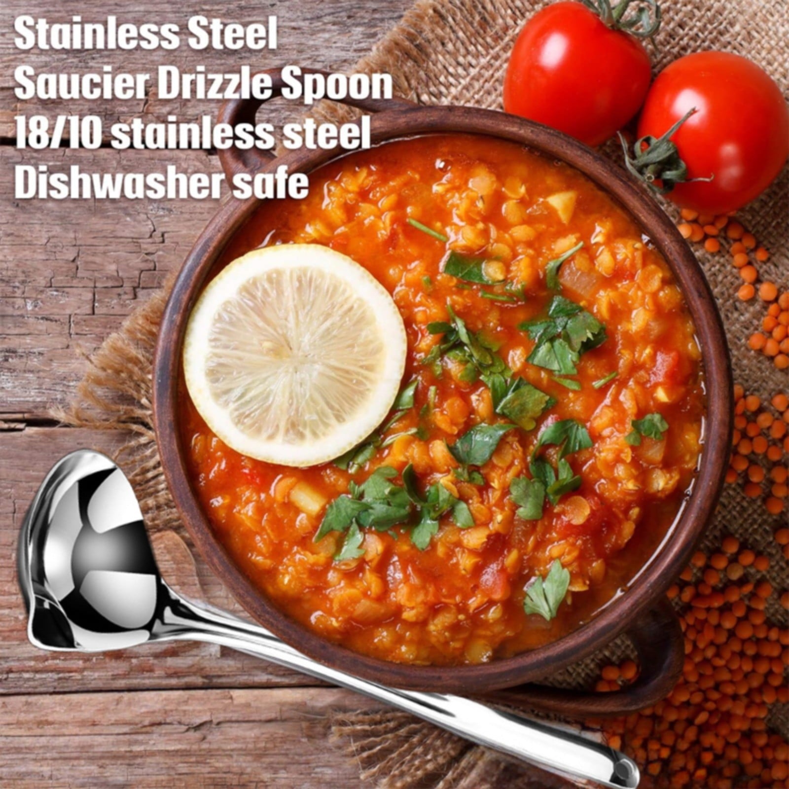 1 Pcs Small Soup Ladle,Stainless Steel Small Ladle With Pour Spout,9.45 Inch Soup Spoons,Kitchen Soup Laddle,Metal Spoon For Soups, Serving, Cooking, Stews And More,Kitchen Utensil Z_Silver