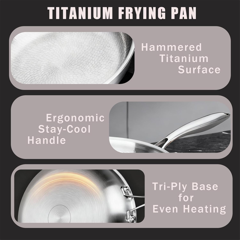 Titanium Pan,100% Non-toxic Titanium Pan,Non Stick Chemical-Free,Extreme - Flavour Fushion Cooking Shop