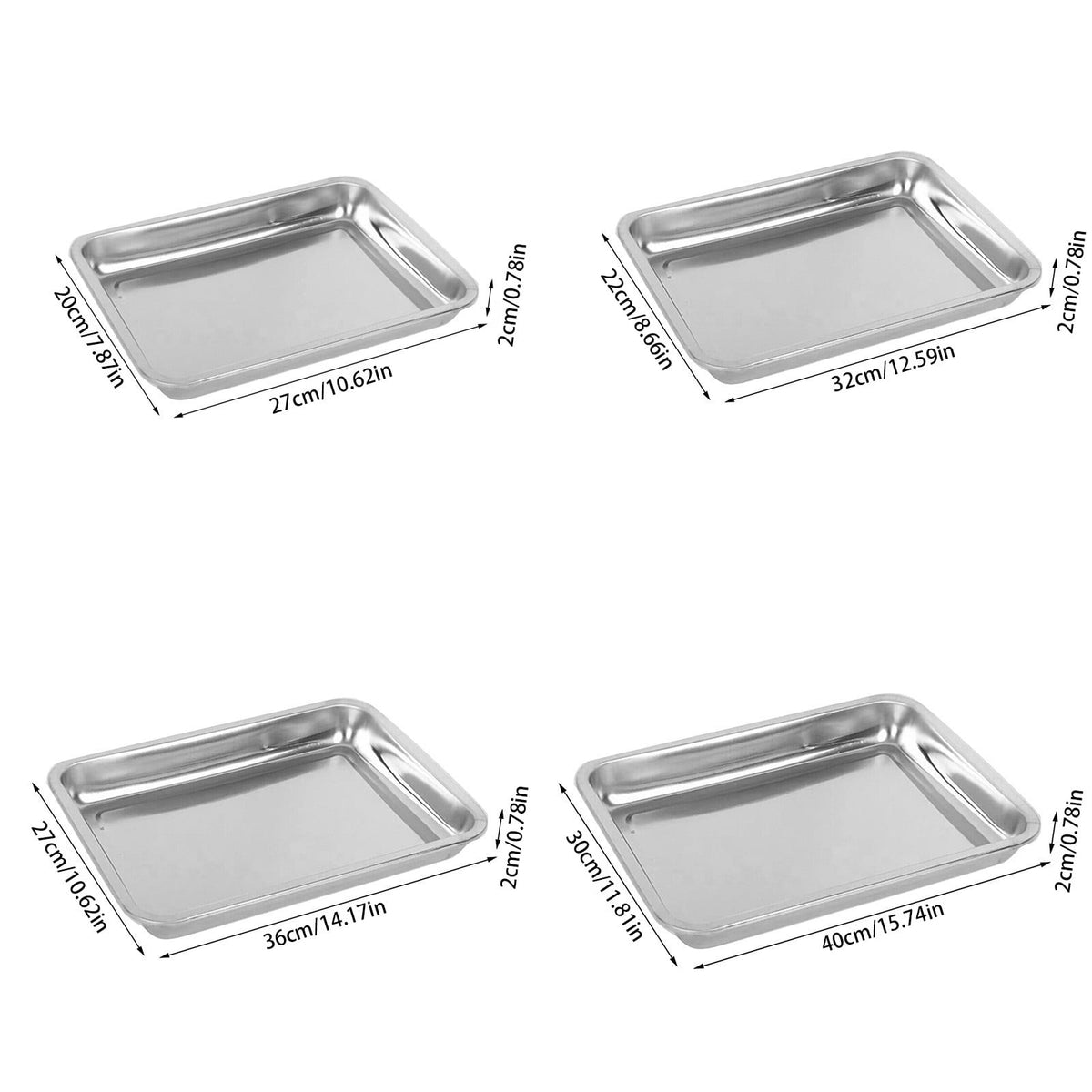 Stainless Steel Roasting, Pan Non-Stick Big Roaster Pan for Grilling or Drip Pan Silver - Flavour Fushion Cooking Shop