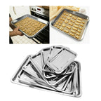 Stainless Steel Roasting, Pan Non-Stick Big Roaster Pan for Grilling or Drip Pan Silver