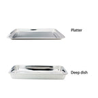 Stainless Steel Roasting, Pan Non-Stick Big Roaster Pan for Grilling or Drip Pan Silver