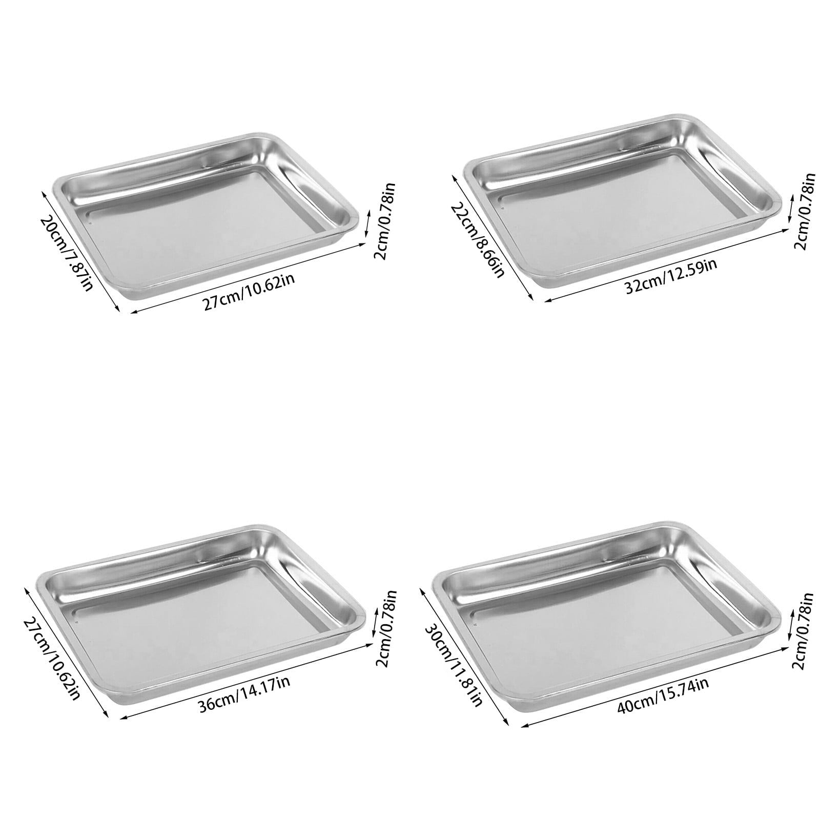 Stainless Steel Roasting, Pan Non-Stick Big Roaster Pan for Grilling or Drip Pan for Turkey, Durable Baking, Lasagna Pan, Dishwasher Safe, 1 Pcs, 10.63x7.87x0.79 15.75" x 11.81" x 1.89" Silver