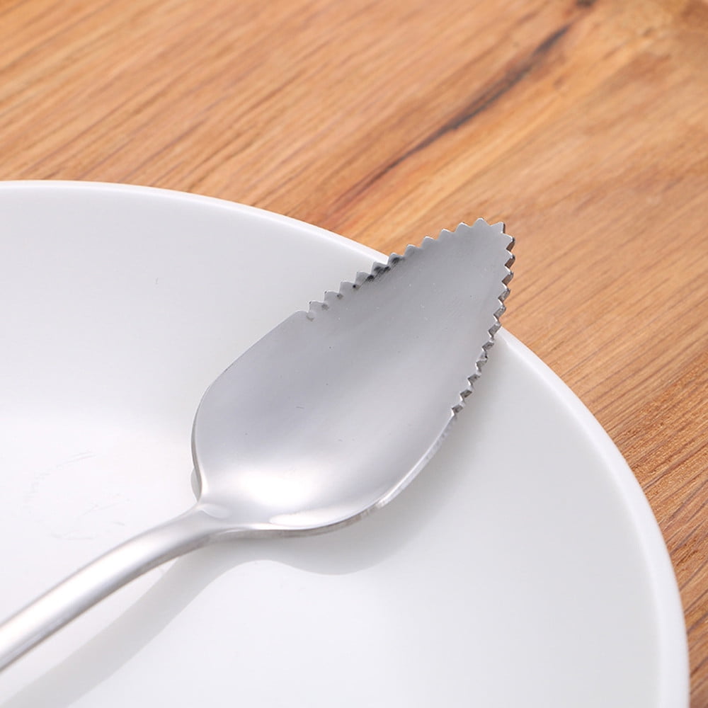 2 Pcs Grapefruit Spoons,Serrated Edge Stainless Steel Spoons,Stainless Steel Fruit Spoon,Dessert Spoons,Serrated Edge Spoons For Easily Cut Fruit,Dessert Cheese Vegetables Kitchen Tool 2 PCS