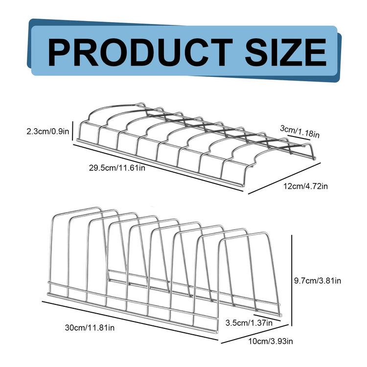 1 Pcs Lid Organizer,Pot Lid Organizer,Metal Pot Lid Holder,8-Tier Pot Lid Rack for Bakeware Dish Plate - Flavour Fushion Cooking Shop