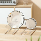 1 Pcs Lid Organizer,Pot Lid Organizer,Metal Pot Lid Holder,8-Tier Pot Lid Rack for Bakeware Dish Plate