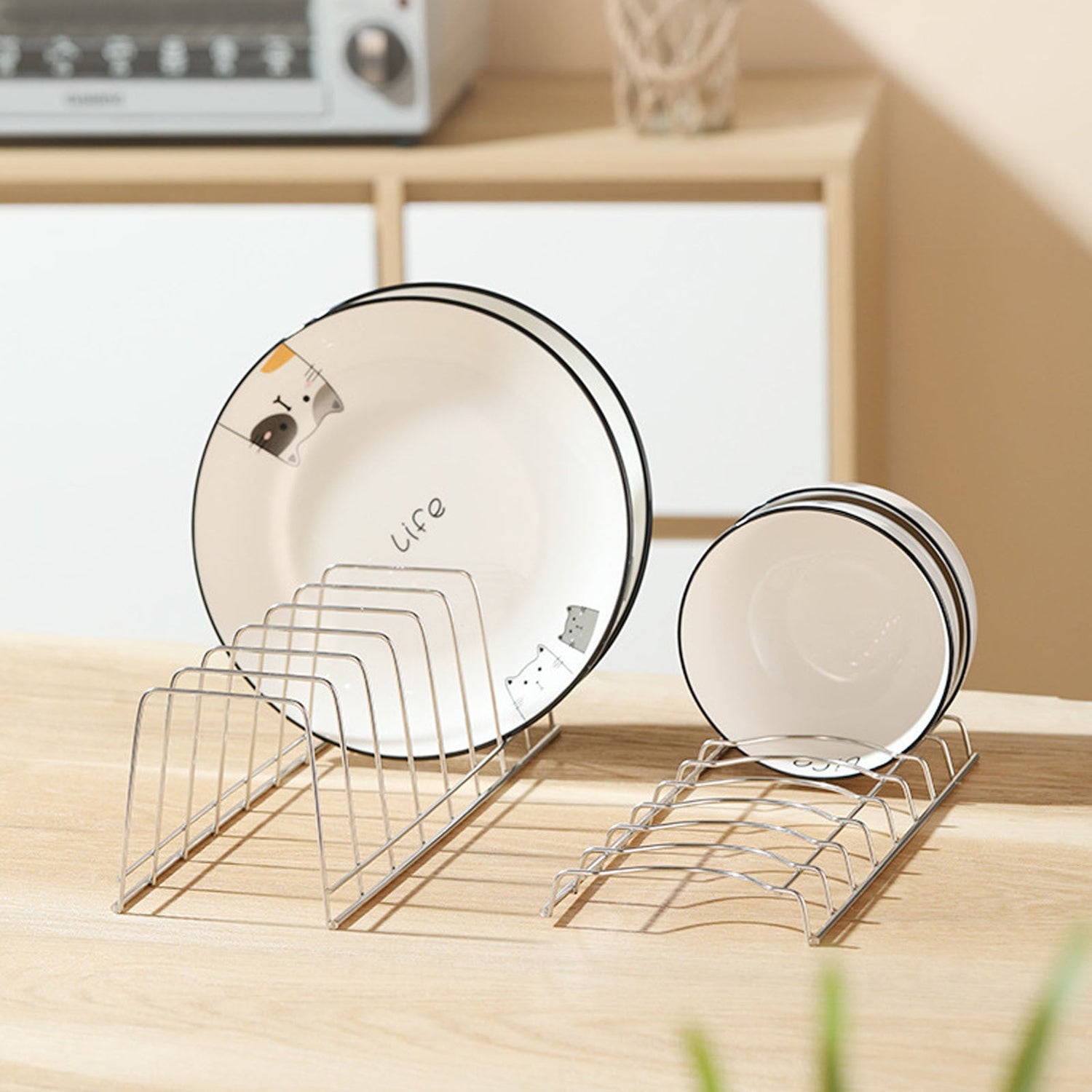 1 Pcs Lid Organizer,Pot Lid Organizer,Metal Pot Lid Holder,8-Tier Pot Lid Rack for Bakeware Dish Plate - Flavour Fushion Cooking Shop