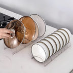 1 Pcs Lid Organizer,Pot Lid Organizer,Metal Pot Lid Holder,8-Tier Pot Lid Rack for Bakeware Dish Plate