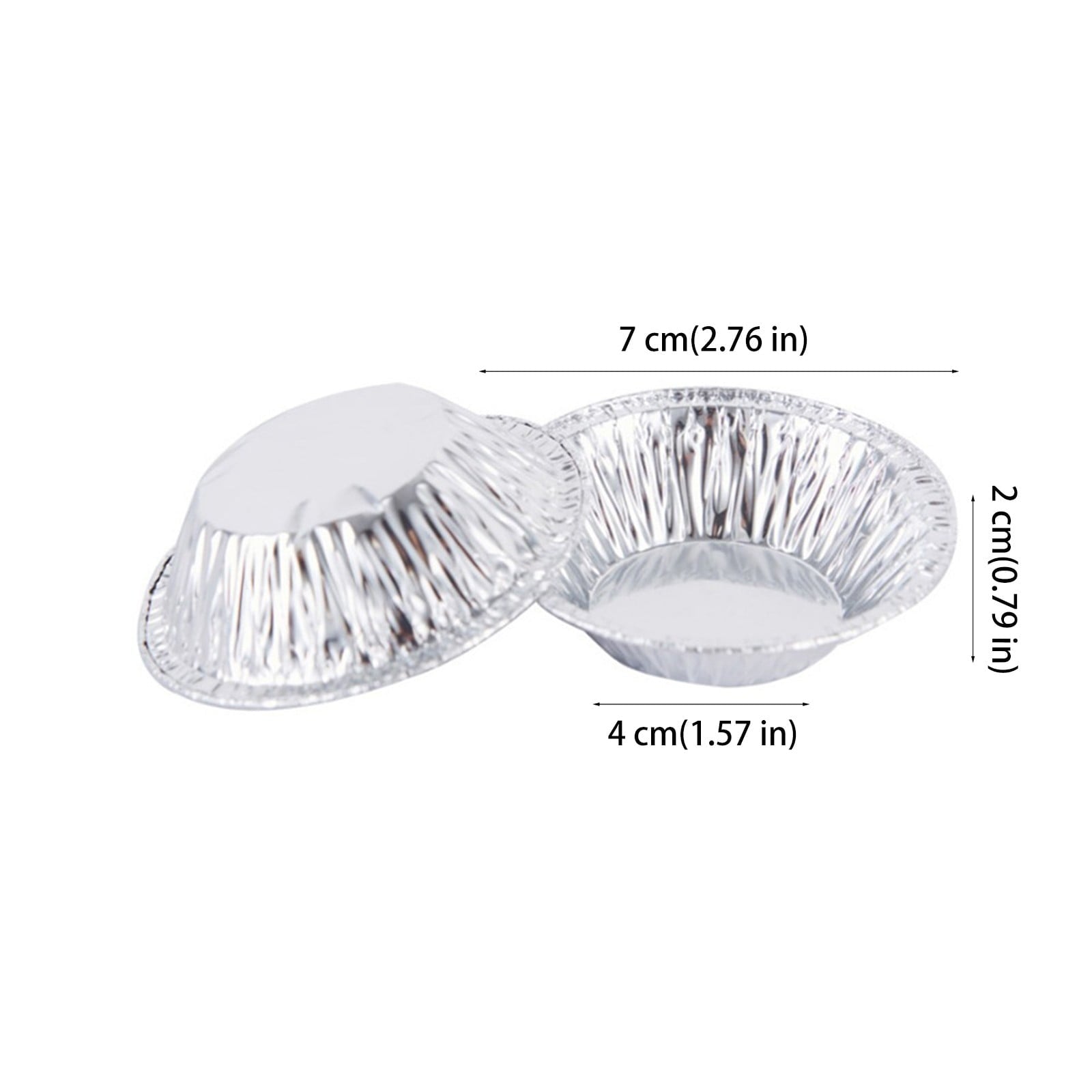 50 Pcs Mini Pie Pans,Small Pie Pans,Round Foil Pans,Disposable Foil Tart Pans,Foil Disposable Egg Tart Mould, Tart Pans For Making Cupcake, Quiche Pie, Caramel Pudding,(Silver,1.57x0.79 in) Silver