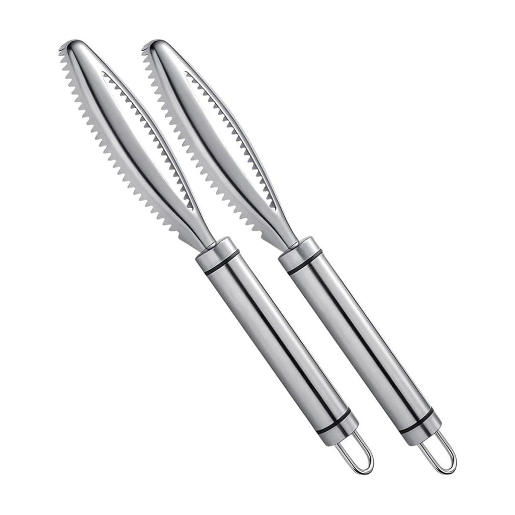 Fish Scales Scraping Tool, 2024 New Multifunction Stainless Steel Fish Scale Remover Fish Cleaning Kit, Premium Fish Descaler Sawtooth Fish Scaler Remover Kitchen Tool for Home 2PC