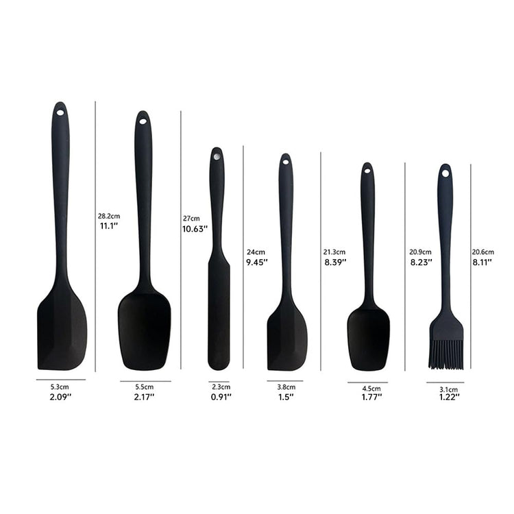 Baking - Silicone Spatulas - Set of 6 Silicone Spatulas, Heat Resistant - Flavour Fushion Cooking Shop