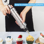Stainless Steel Piping Tip Set including whipping syringe and various nozzles for cake decorating.