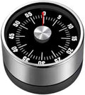 Kitchen Timer - Timer - Kitchen Timer - Egg Timer - Stopwatch - Mechanical Timer - Time Clock - Pomodoro - Kitchen Utensils - Cooking Utensils - Baking Utensils - Gadgets - Alarm Clock - Clock - Stainless Steel - Magnet - Cooking - Black - 1 Piece