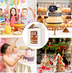 Tall tiered cake box with clear windows showcasing a beautiful 3-tier cake inside.