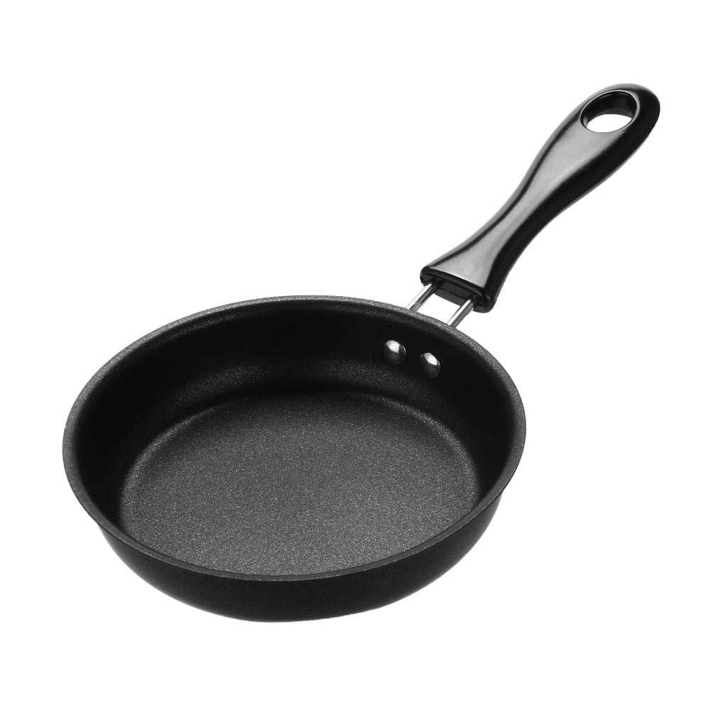 One Egg Frying Pan, Mini Frying Eggs Pan, Mini Fry Frying Pan, Single Egg Durable Small Pan with Handle, Heat Resistant Non Stick Pot, Portable Pan, Mini Cookware, Non-Stick Pancake Omelet Black