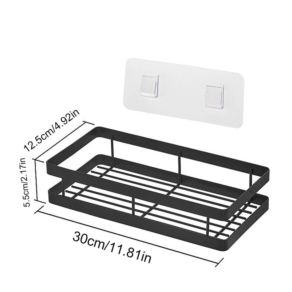 Metal Spice Rack, Wall Mount Floating Shelves, Black Storage organizer, Wall-mounted Household Spice Jars Rack, Wall Multi-function Storage Racks, for Cabinet Door, Pantry, Kitchen/Bathroom Supplies Black