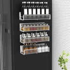 Magnetic Spice Rack for Refrigerator, Metal Strong Magnet Shelf