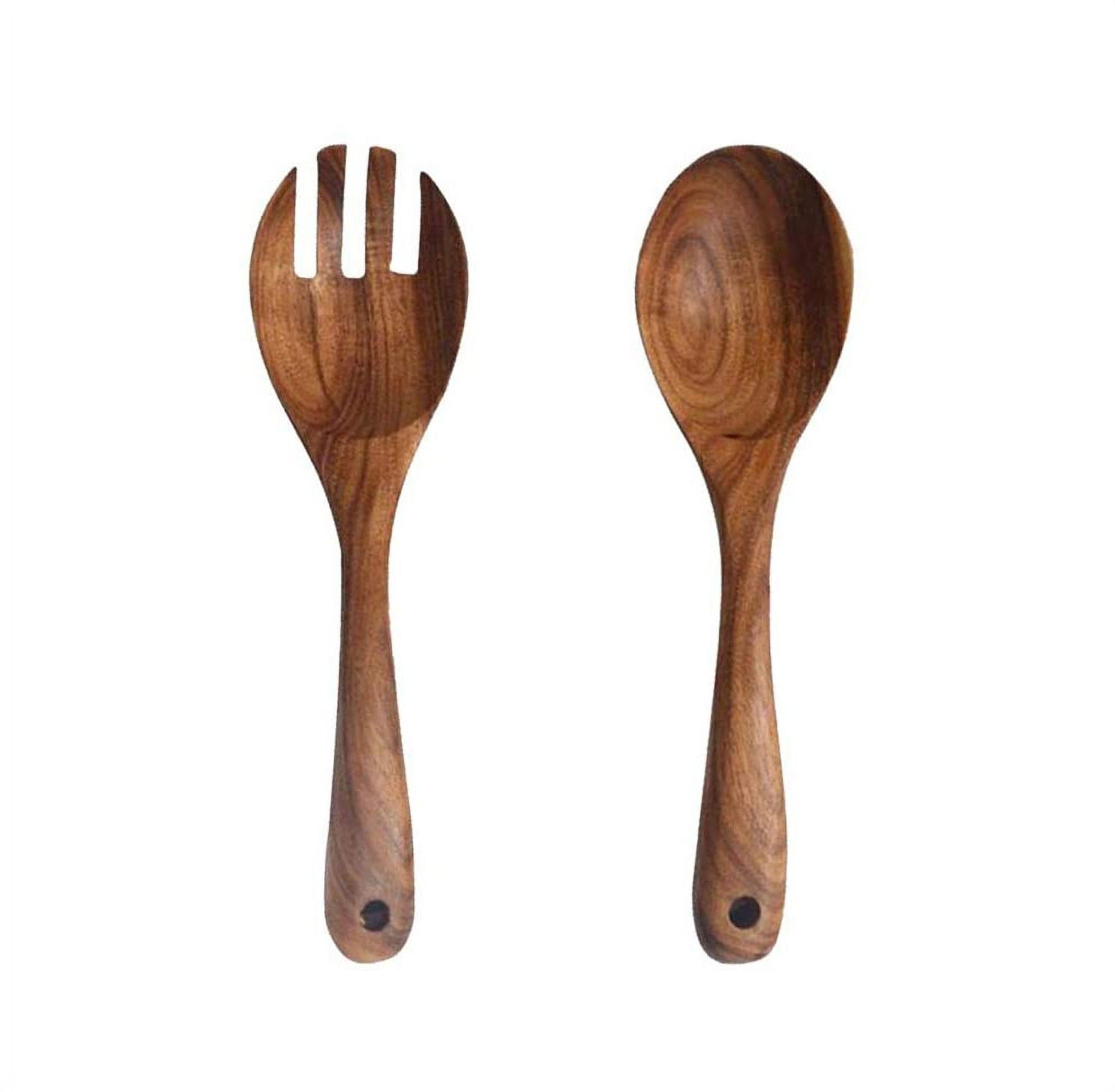Salad Serving Utensils, Acacia Wood, Salad Spoon and Salad Fork, Salad Servers