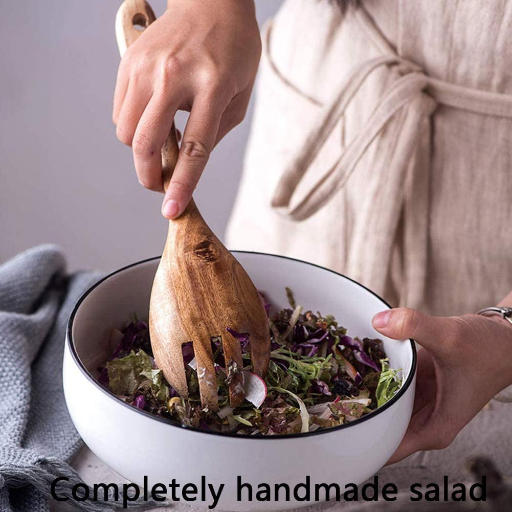 Salad Serving Utensils, Acacia Wood, Salad Spoon and Salad Fork, Salad Servers