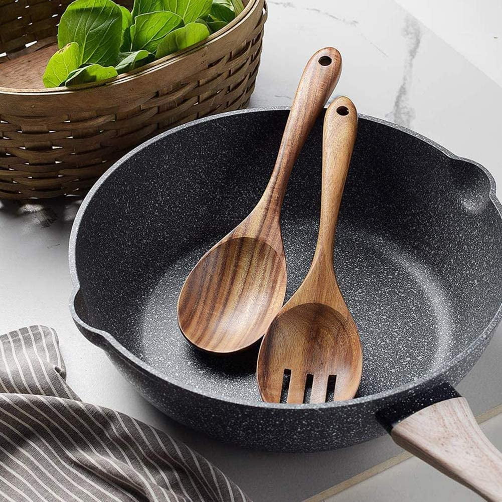 Salad Serving Utensils, Acacia Wood, Salad Spoon and Salad Fork, Salad Servers