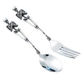 Darzheoy Stainless Steel Skeleton Skull Spoon and Fork Flatware Tableware Gifts for Halloween Easter and Christmas (Spoon) A