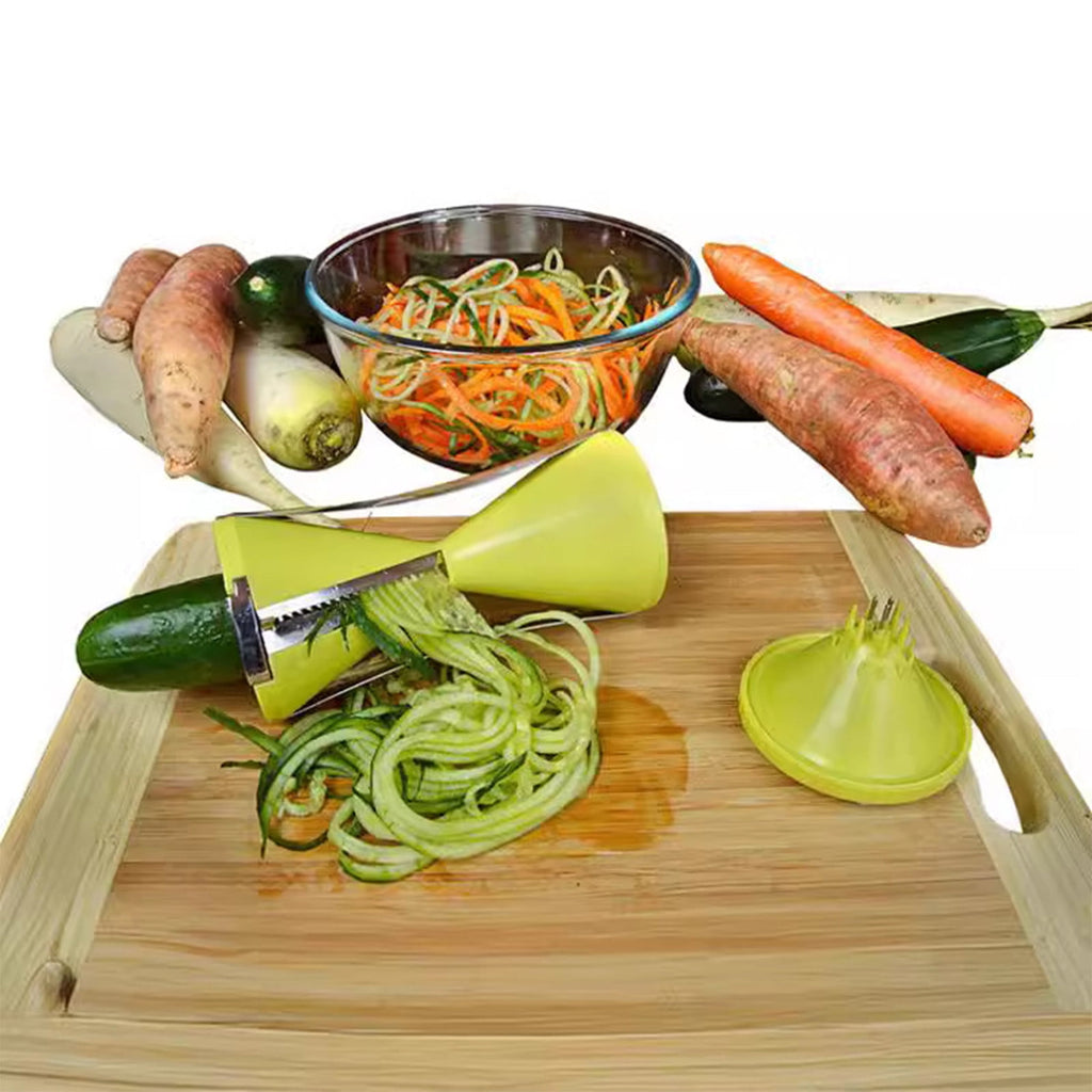 Darzheoy Spiralizer, Stainless Steel Vegetable Cutter for Large or Small Veggie Spaghetti Zucchini Carrot Pasta Noodle Maker Green