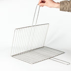 Kdkad Fish Grilling Basket,Fish Vegetables Shrimp with Handle 15×9.4 in Silver