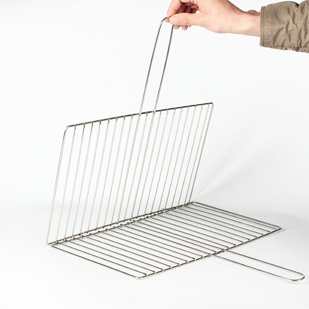 Kdkad Fish Grilling Basket,Fish Vegetables Shrimp with Handle 15×9.4 in Silver - Flavour Fushion Cooking Shop