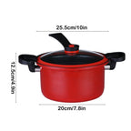 Darzheoy Nonstick Ceramic Coated Sauce Pan with Lid, Red