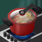 Darzheoy Nonstick Ceramic Coated Sauce Pan with Lid, Red
