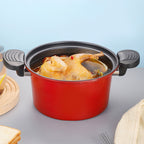 Darzheoy Nonstick Ceramic Coated Sauce Pan with Lid, Red